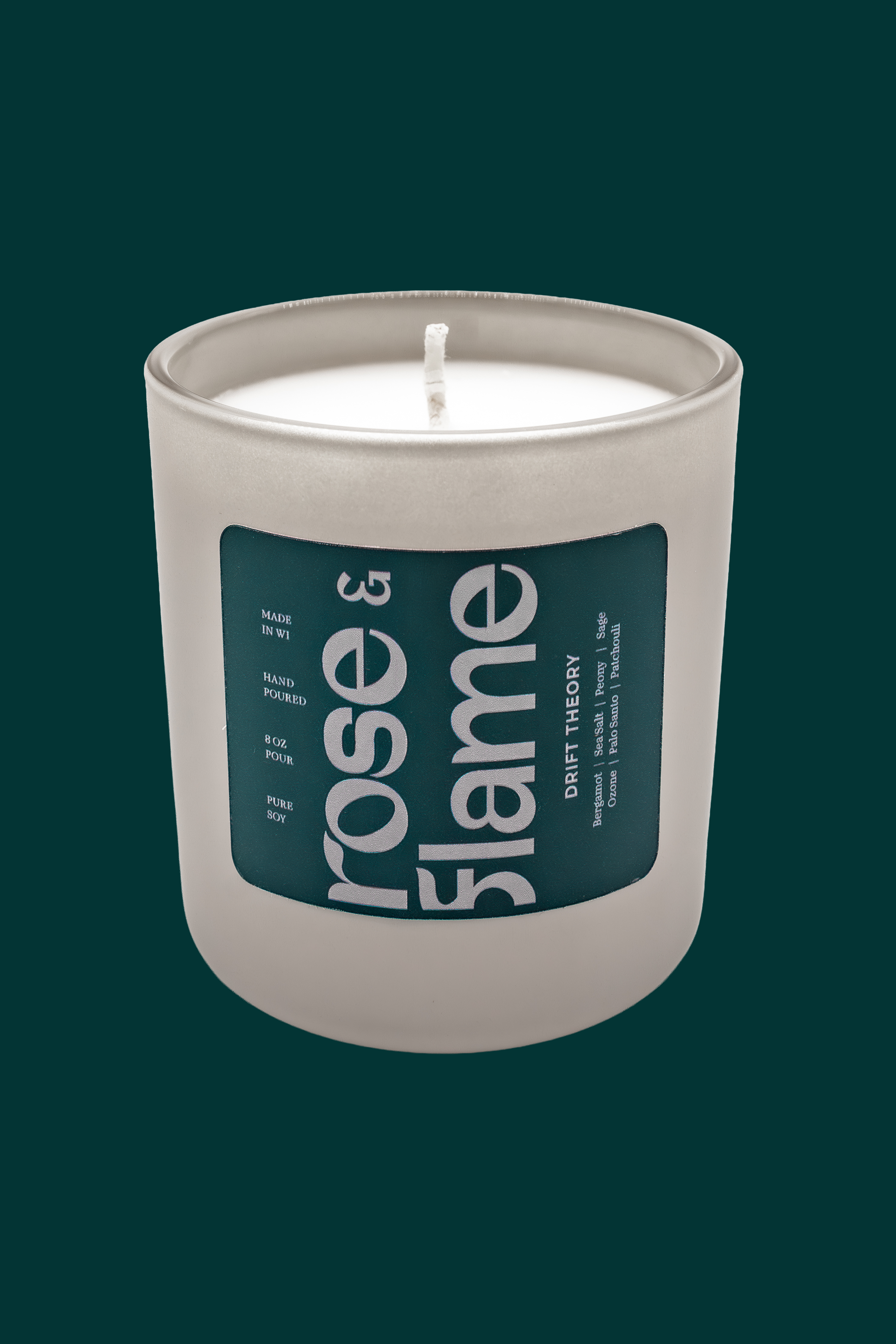 Drift Theory 8 oz soy candle in a glass jar