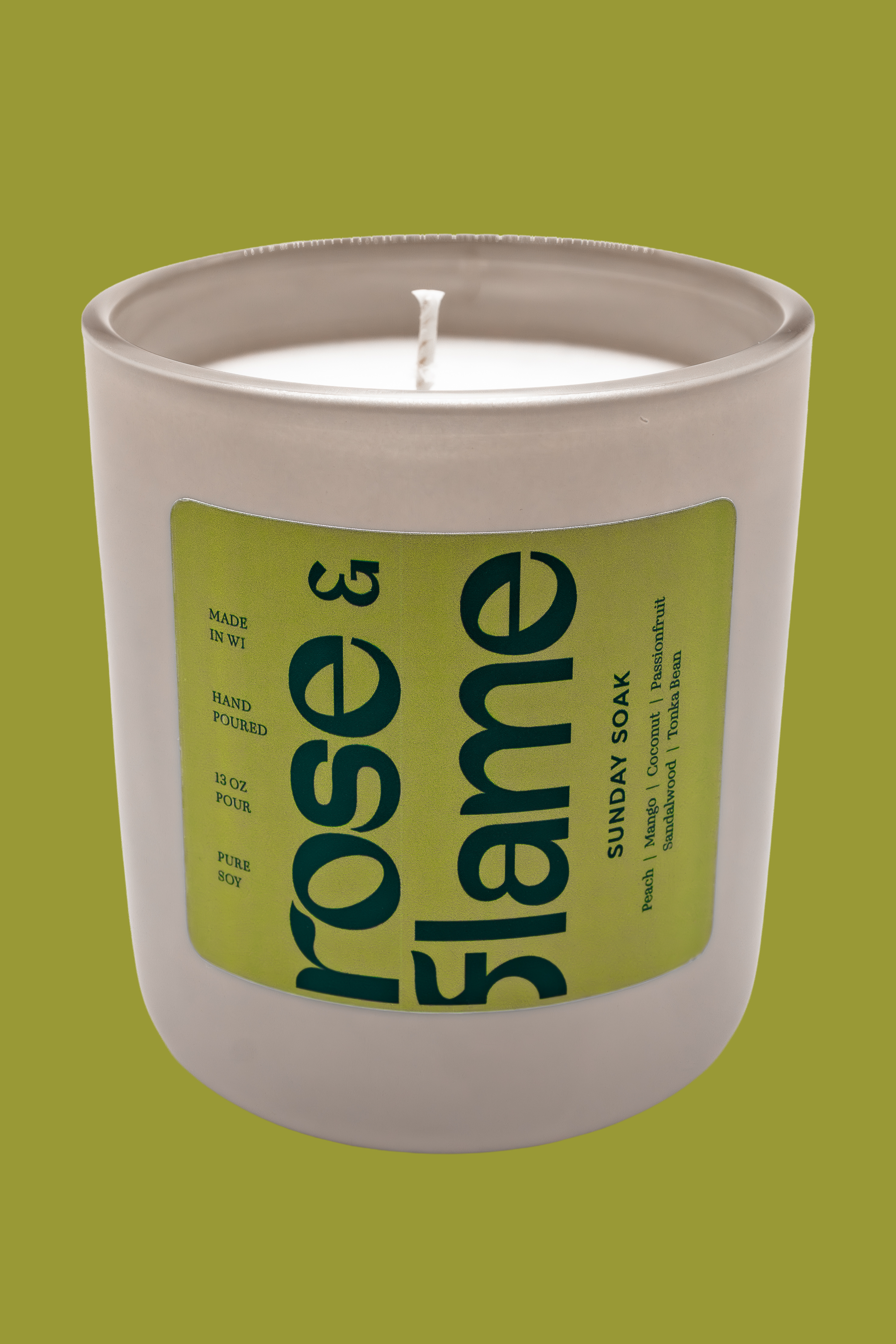 Sunday Soak 13 oz soy candle in a glass jar