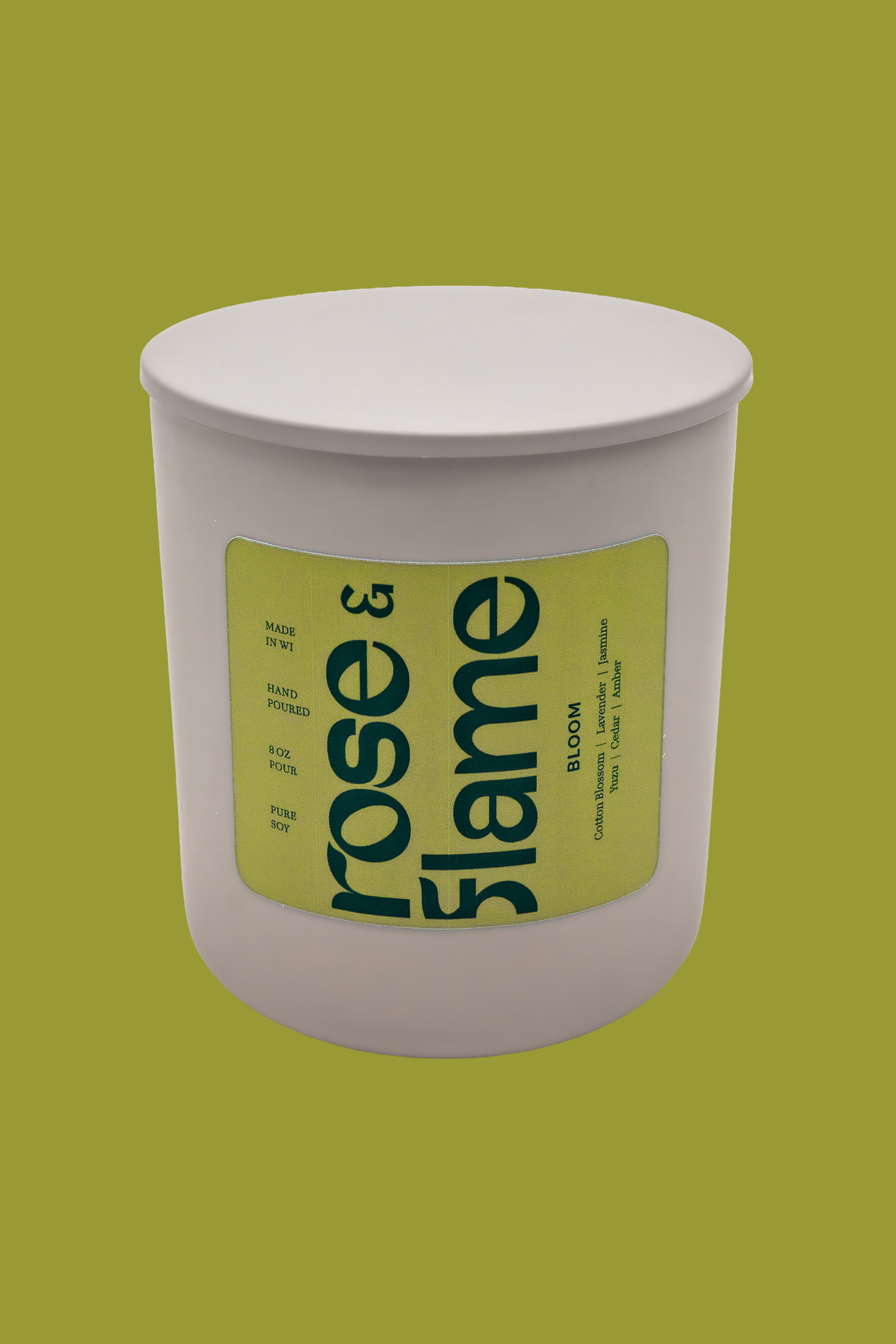 Bloom 8 oz candle with lid