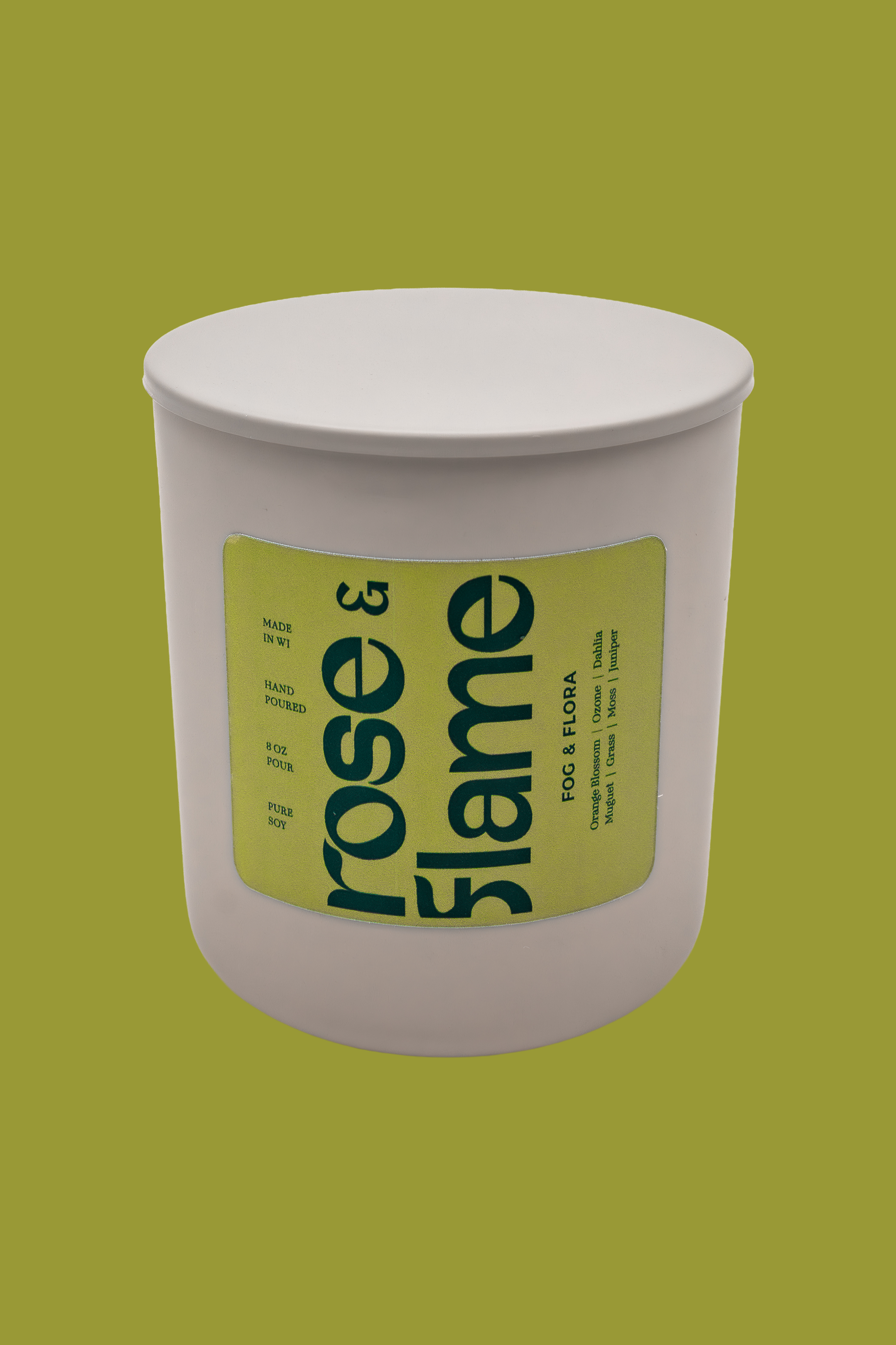 Fog & Flora 8 oz candle with lid