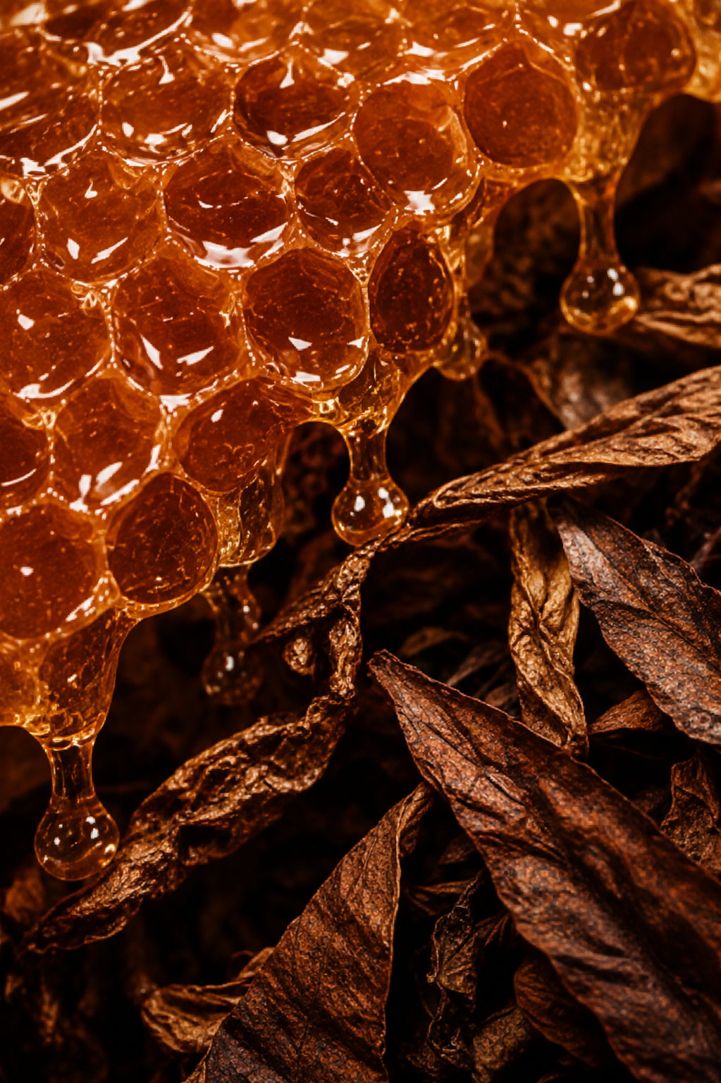Close-up of Honey & Tobacco candle wax texture