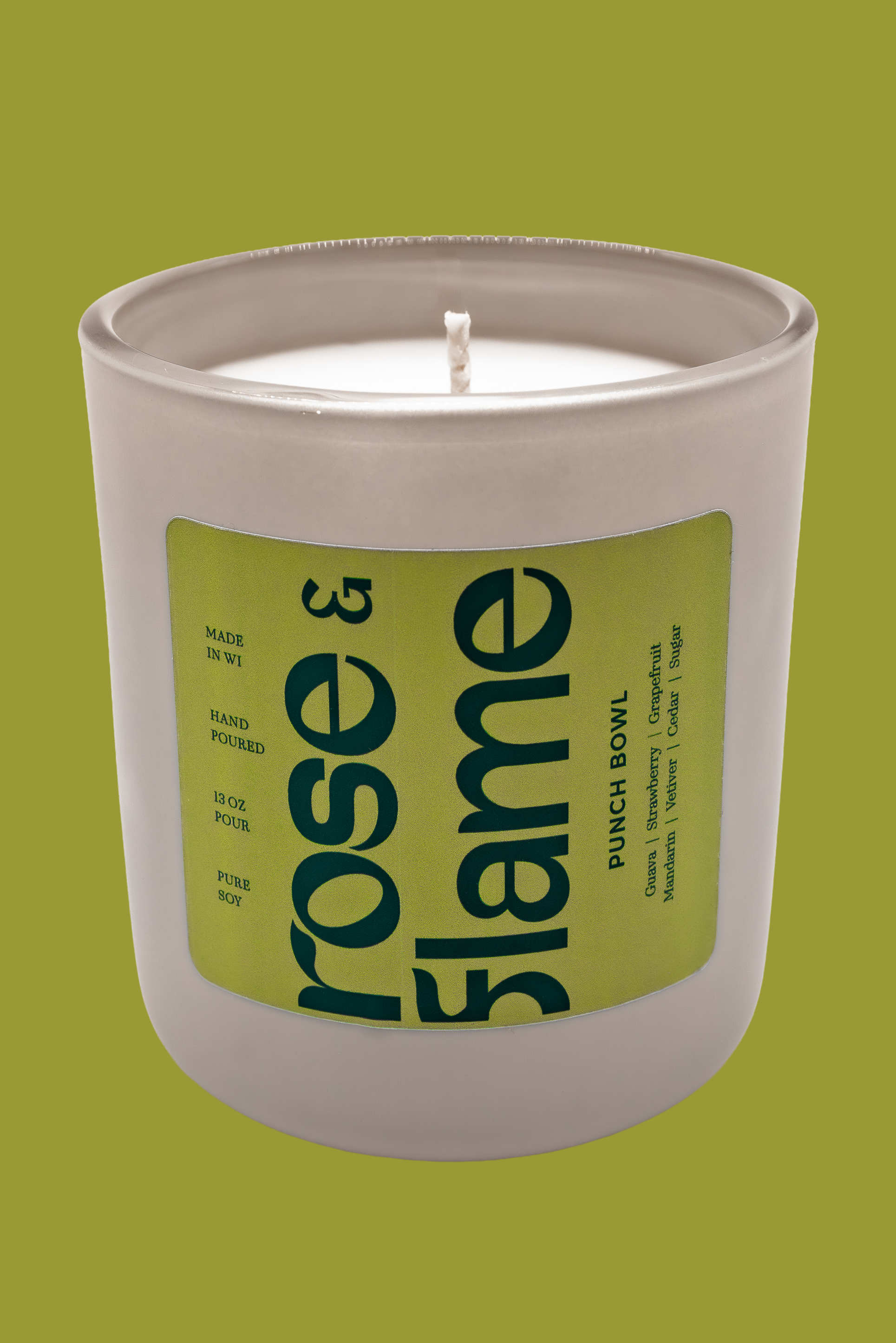 Punch Bowl 13 oz soy candle in a glass jar