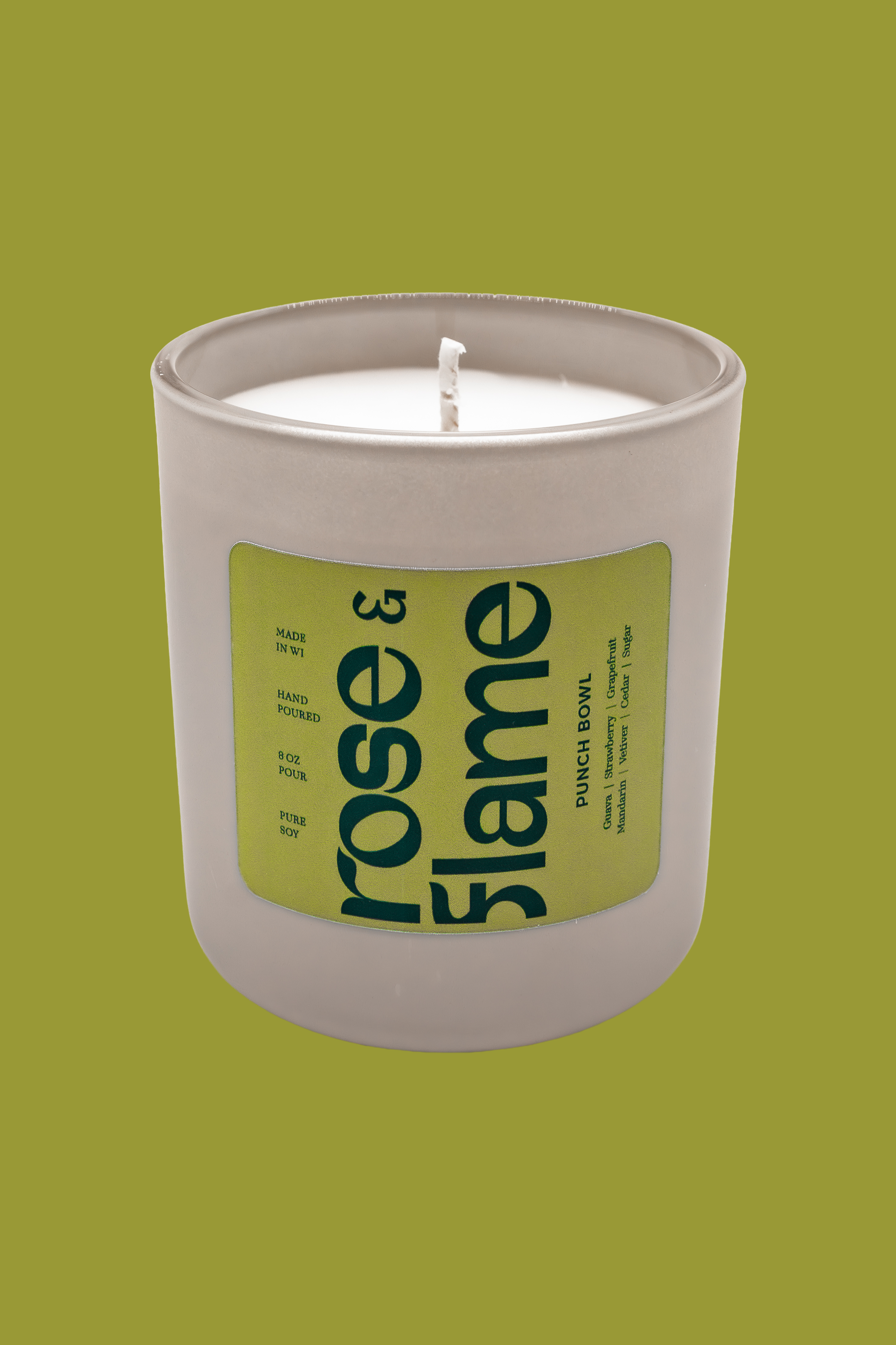 Punch Bowl 8 oz soy candle in a glass jar